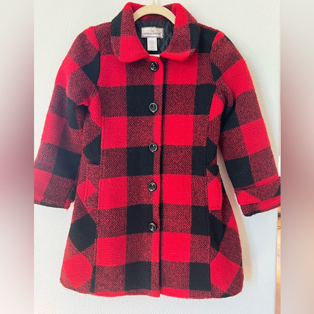 American Wigeon Girls Red and Black Buffalo Plaid Coat 12